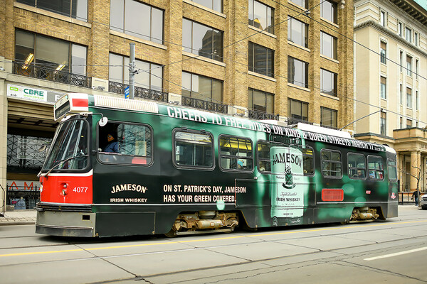 Free St. Patrick’s Day service on TTC routes - thanks to Jameson Irish Whiskey (CNW Group/Corby Spirit and Wine Limited)