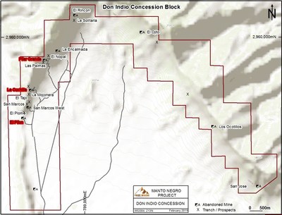 Figure 1 - Don Indio Concession Block (CNW Group/Prize Mining Corporation)