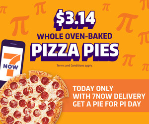3/14 at 7-Eleven: $3.14 Whole PI-zzas and 50-cent Slices
