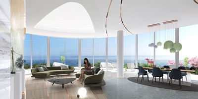 Interiors of Sixty6 Tower designed by Pininfarina allow the sea view from all apartments enhanced by the external glass walls making the sky and the sea entering into the apartments (PRNewsfoto/Pininfarina SPA)