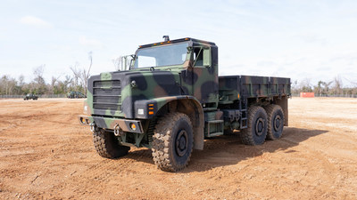 The 6x6, seven-ton MTVR cargo military truck is now available through GovPlanet.com in limited quantities. (CNW Group/Ritchie Bros. Auctioneers)