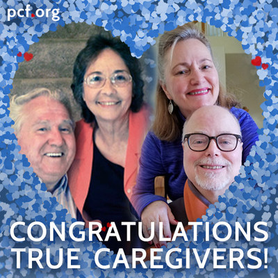 Prostate Cancer Foundation 2019 TRUE Love Caregiver Contest Winners, James (Robert) Tompkins, Shirley Tompkins, Deborah Lynn Price, Robert Horsley Coleman (left to right)