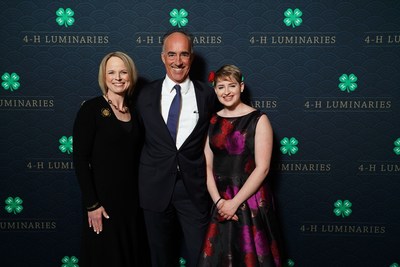 National 4-H Council president and CEO, Jennifer Sirangelo, Phil Blake, President of Bayer U.S., and Addy Battel, 2019 Youth in Action Winner in Agriculture at the 10th anniversary 4-H Legacy Awards in Washington D.C., where Bayer was recognized with the 2019 Corporate Leadership Award.