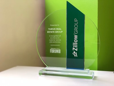 Zillow identified Thrive Real Estate Group (www.ThriveRealEstateGroup.com) as the Number One rated brokerage in the country based on their client experience survey.