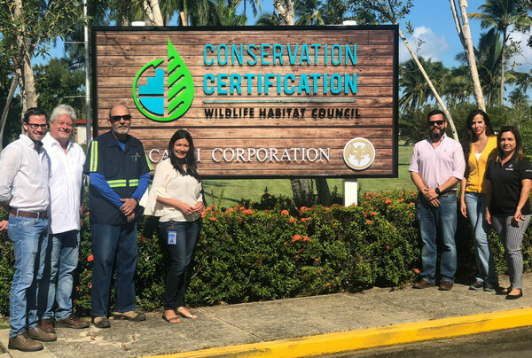 Bacardi Corporation in Puerto Rico, home to the world’s largest premium rum distillery in the world, receives the first Wildlife Habitat Council on the island in recognition of its environmental stewardship.
