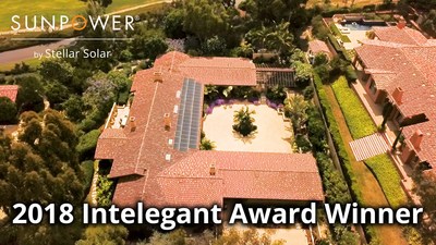 The SunPower by Stellar Solar team accepting their 2018 National Intelegant Award for design excellence