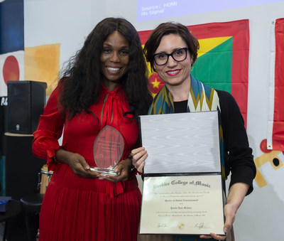 Yvette Noel-Schure with Maria M. Iturriaga, Executive Director Berklee Valencia. Photo by Tato Baeza.