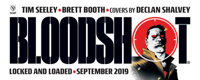 Promotional image for BLOODSHOT (2019) #1, out September 2019 from Valiant Entertainment, a subsidiary of DMG Entertainment. Artwork by Declan Shalvey