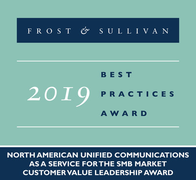 2019 North American Unified Communications as a Service for the SMB Market Customer Value Leadership Award