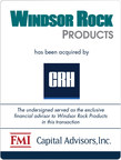 FMI advises Windsor Rock Products, Inc. on sale to RiverBend Materials