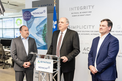 The Quebec Minister of Economy and Innovation Highlights Syntax's Growth and International Success (CNW Group/Syntax Systems)