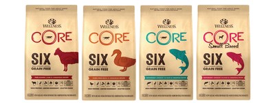 Crafted with just six main ingredient sources, Wellness CORE SIX is a clean, limited-ingredient, high-protein diet that delivers the balanced nutrition your dog needs to thrive.
