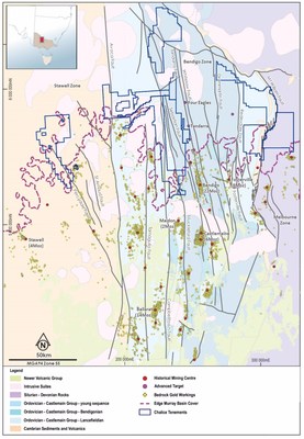 Figure 5. Regional geology and major gold deposits of central Victoria. (CNW Group/Chalice Gold Mines Limited)