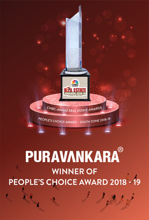 Puravankara Adjudged as the 'Favourite Real Estate Developer' for South Zone at CNBC-Awaaz People's Choice Awards 2018-19 for Real Estate