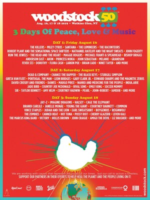 Woodstock 50 Music and Arts Fair Announces Massive 2019 Lineup: More than 80 Performances for a New Generation of Festival Fans