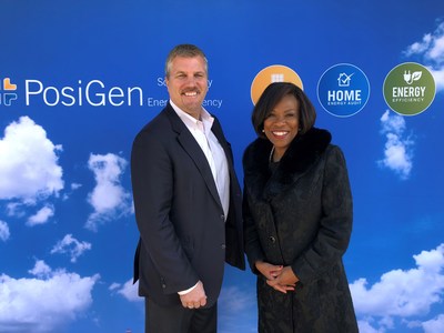PosiGen CEO Tom Neyhart with Baton Rouge Mayor Sharon Weston Broome at the Grand Opening of PosiGen's Baton Rouge office.