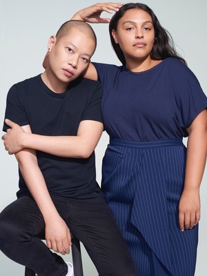 Jason Wu with Paloma Elsesser wearing Jason Wu/ELOQUII Spring 2019 Collection