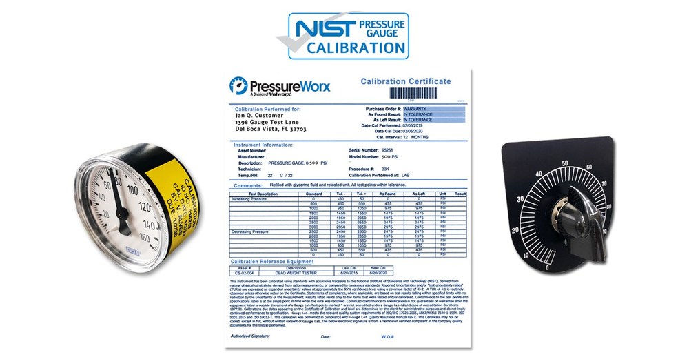 PressureWorx Now Offering NIST Traceable Calibration Service