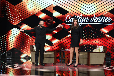 Host Nikos Koklonis introduces his guest, Caitlyn Jenner, to the audience. (PRNewsfoto/Koklonis Media)