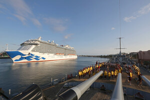 Royal Princess - LA's New Homeport Cruise Ship - Arrives For Her Maiden West Coast Season At The Port Of Los Angeles World Cruise Center