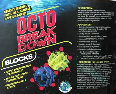 OCTO-BREAKDOWN GREASE TRAP BLOCKS by Octo-Green - for continuous low maintenance care of your grease traps!