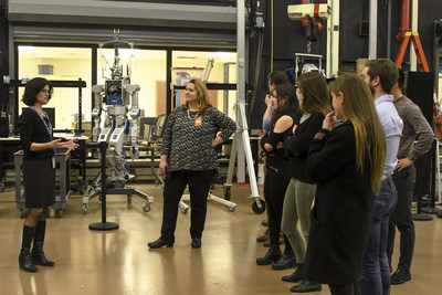 WASHINGTON &mdash; Karen S. Lyons, (left), Ph.D., Director of the Laboratory for Autonomous Systems Research at the U.S. Naval Research Laboratory, discusses autonomous systems research with Georgetown University students with the Science, Technology and Foreign Affairs program. (U.S. Navy photo)