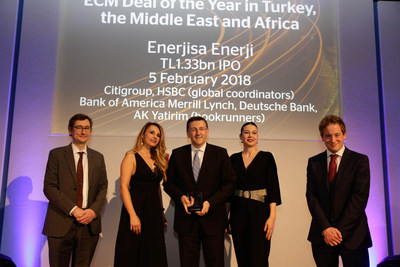 At the Equity Capital Markets Awards night organized by Global Capital. (PRNewsfoto/Enerjisa)