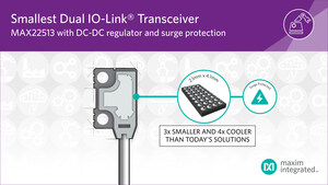 Maxim Unveils Smallest, Most Power-Efficient Dual IO-Link Transceiver with DC-DC Regulator and Surge Protection