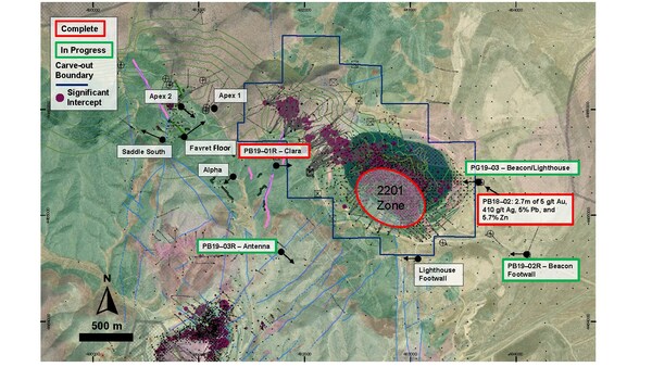 Figure 1: Planview of targets at McCoy-Cove and Cove Carve-Out Properties (CNW Group/Premier Gold Mines Limited)