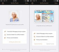 Luxy requires its users to verify their profile picture and income to show trust