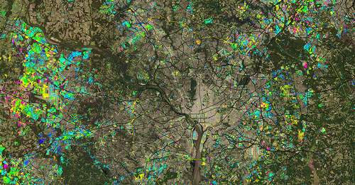 NUCI enables analysts to rapidly identify areas of urban expansion across the landscape of the continental United States. Image: Maxar (CNW Group/Maxar Technologies Ltd.)