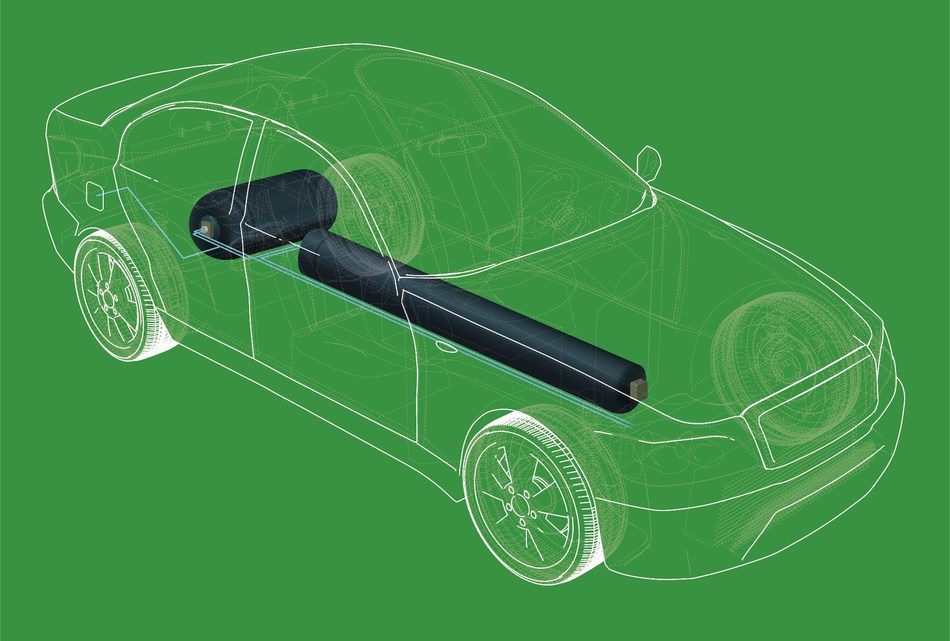 The new NPROXX hydrogen tank AH350-70-4 is well suited to use in the automotive industry because of its high gravimetric storage density.