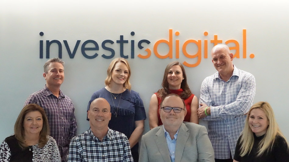 Left to right: Andi Kuenn, Executive Vice President, Vertical Measures; Collin Cornwell, Managing Director, Investis Digital; Arnie Kuenn, CEO, Vertical Measures; Dana Kajtezovic, chief operating officer, Vertical Measures; Don Scales, CEO, Investis Digital; Claire Price, CFO, Investis Digital; Dave Johnson, head of US operations, Investis Digital; Kristen Kalupski, VP of marketing, Investis Digital