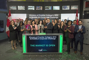 Winners of Frontier College's 2019 SCRABBLE® Corporate Challenge Open the Market