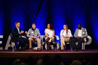 Students join Siegfried's CEO and Founder, Rob Siegfried, on stage for a panel dicussion at the most recent Siegfried Youth Leadership Program™ event.
