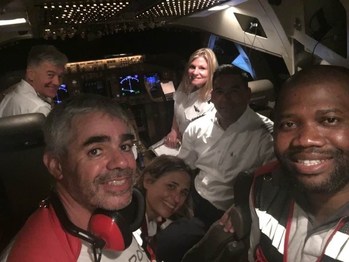 National Airlines Pilots and Canadian Red Cross Relief Workers on Board NAL 747-400F