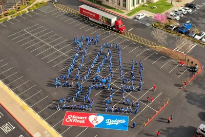 COMMERCE, Calif., March 28, 2019 – Hundreds of Smart & Final employees gathered to create the iconic LA Dodgers logo in celebration of Opening Day. Part of the Los Angeles community for almost 150 years, Smart & Final is the Official Grocery Partner of the LA Dodgers.
