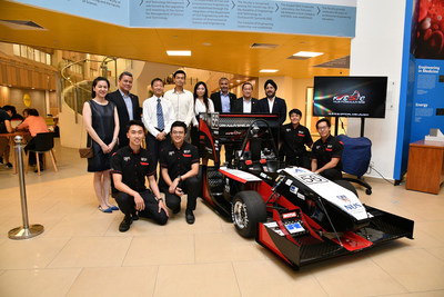 National University of Singapore’s Formula Society of Automotive Engineers (FSAE) student racing team with the racing car painted with Axalta’s waterborne refinish coatings