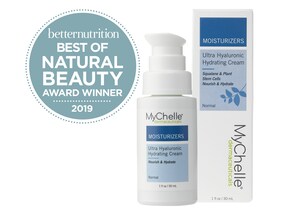 MyChelle® Dermaceuticals Ultra Hyaluronic Hydrating Cream Captures Prestigious Better Nutrition "Best of Natural Beauty" Award