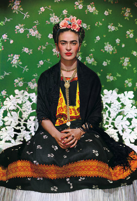 Nickolas Muray (American, 1892–1965). Frida on a White Bench, 1939. Carbon print, 15 3/4 x 10 3/4 in. The Jacques and Natasha Gelman Collection of 20th Century Mexican Art and the Vergel Foundation. © Nickolas Muray Photo Archives