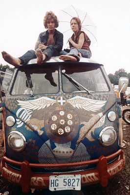 Light, The Woodstock Bus in 1969. Credit: Associated Press