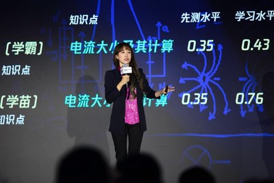 Squirrel AI Learning’s partner Joleen Liang giving a speech
