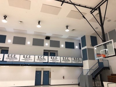 REVRB Acoustical Panels installed in Gymnasium