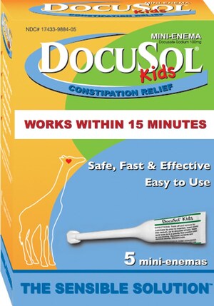 DocuSol® Kids Mini-Enemas Used for Constipation Related to Childhood Bathroom Avoidance