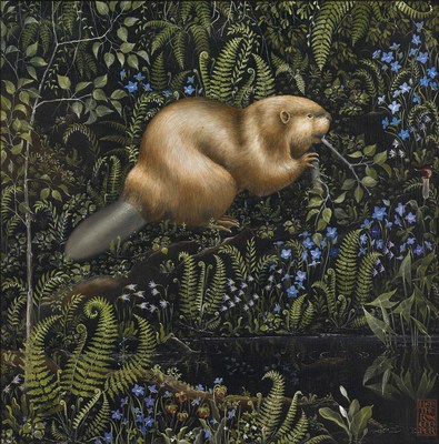 The Roots Beaver, painting by Heather Cooper, 1976 (CNW Group/Roots Corporation)