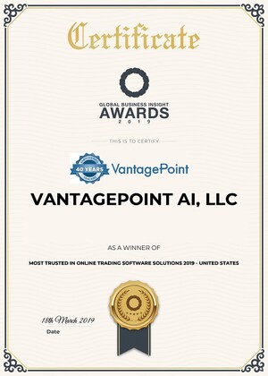 Vantagepoint AI Named 2019 Most Trusted Online Trading Software Solution