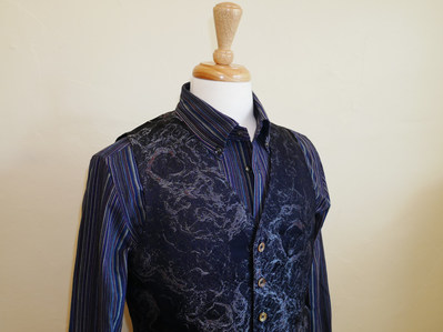 HIROMI ASAI Shirt and Vest, made of Ise Momen Cotton and Premier Kimono Silk