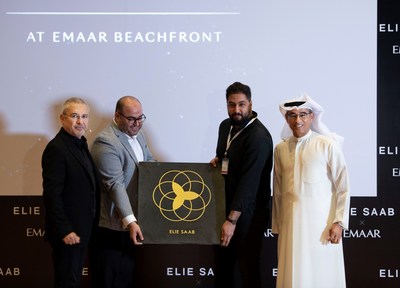 Elie Saab and Mohamed Alabbar pictured today at the launch (PRNewsfoto/Emaar)