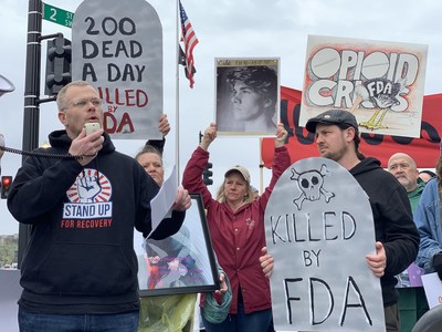 Recovery activists including Ryan Hampton spoke at the Wake Up FDA action outside of the Department of Health and Human Services in Washington, DC.