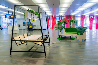 lot vert, a coworking space designed by Aire Commune. (CNW Group/Palais des congrs de Montral)